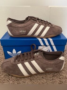 adidas Tokyo Suede Sneakers in Brown and White